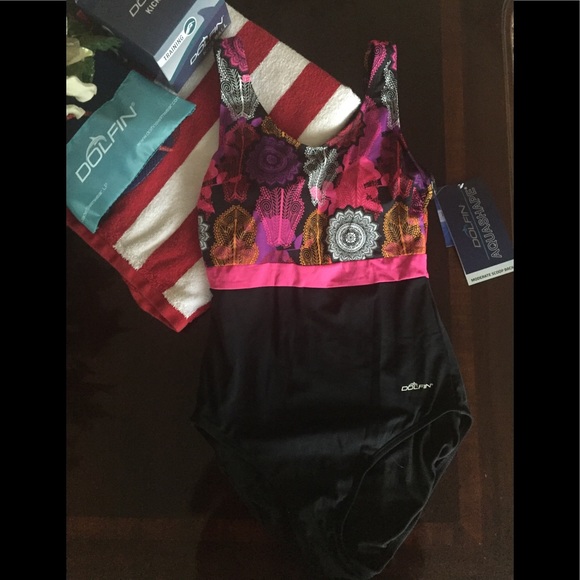 Dolfin Aquashape moderate scoop back color block - Picture 1 of 7